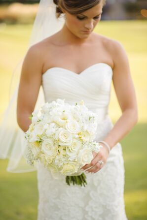 White Rose, Hydrangea, Sweet Pea Bridal Bouquet