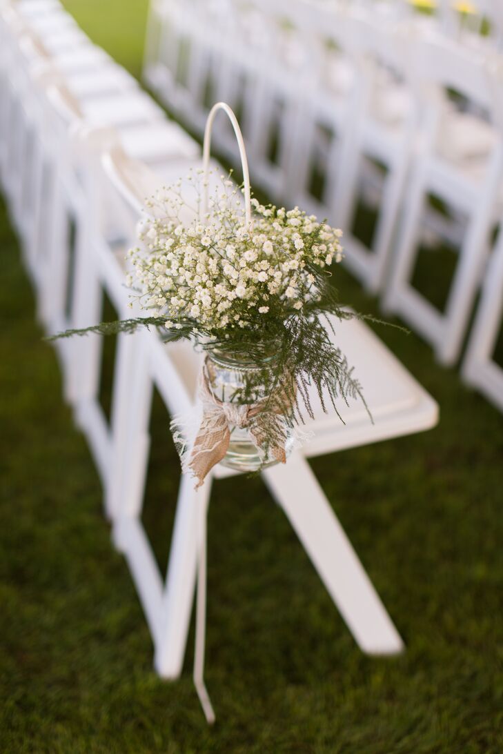 Hanging Mason Jar Aisle Marker