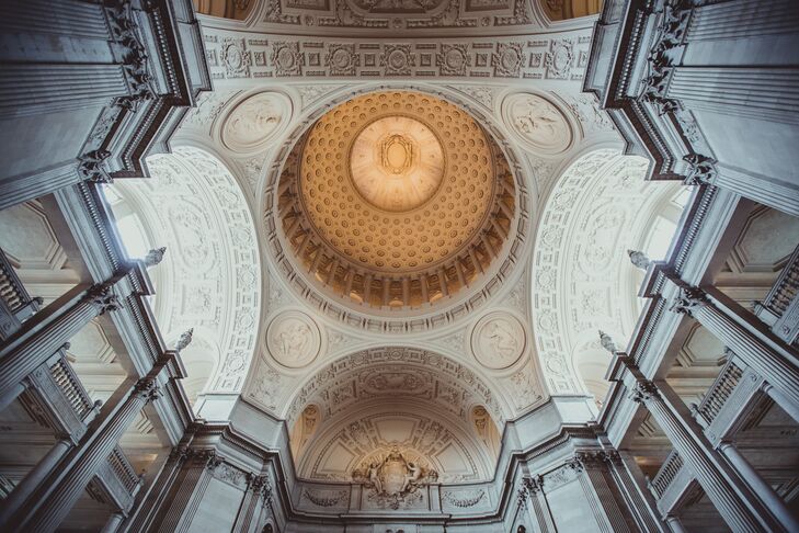 “We got married at San Francisco City Hall,” says Matt. “We chose the location because we wanted an intimate wedding with only our parents who live in Northern California. It also helped that we absolutely love the building and the city.”