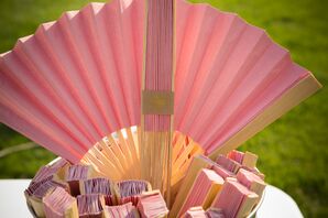 Blush Paper Fans Ceremony Favors