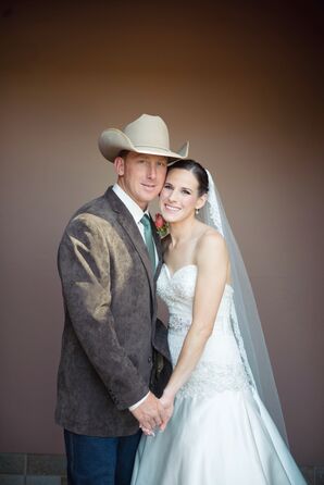 Traditional Bride with Western Cowboy Groom