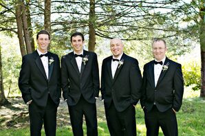 Groomsmen with Baby's Breath and Lavender Boutonnieres