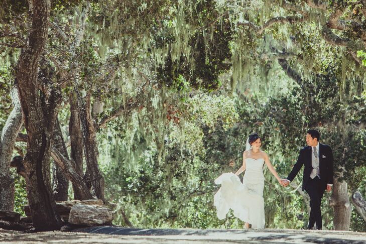 Couple Holding Hands in Woods