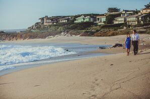 Couple Walking on Beach in Carmel