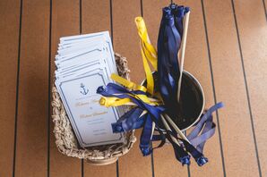 Navy Anchor-Accented Wedding Programs