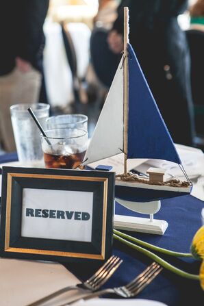 Wooden Sailboat Reception Centerpiece