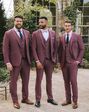 BLACKTIE SAVOY Burgundy Wedding Suit Red Tuxedo - thumbnail - 1