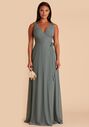 Birdy Grey Minae Dress in Chiffon Sea Glass V-Neck Bridesmaid Dress - thumbnail - 3