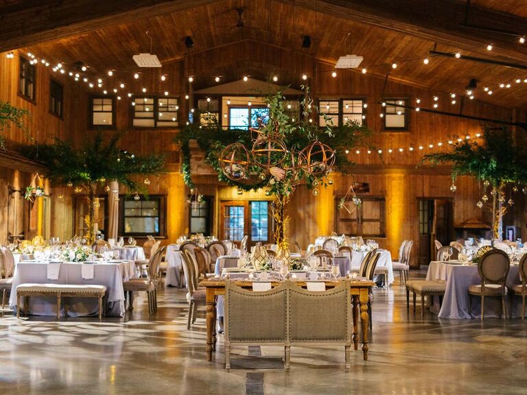 rustic indoor wedding reception
