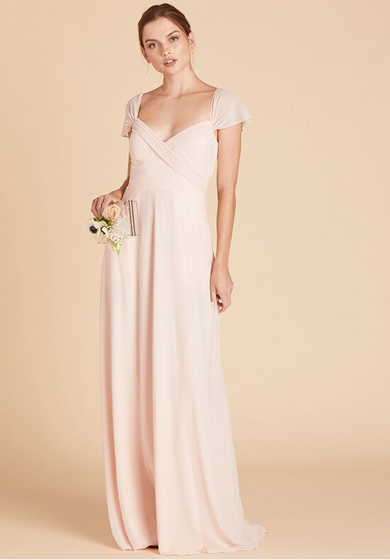 Birdy Grey Spence Convertible Dress in Pale Blush V-Neck Bridesmaid Dress - 1