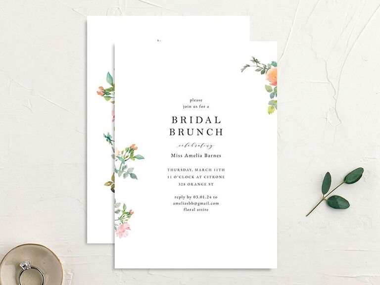 Bridal Brunch wedding shower invitation wording