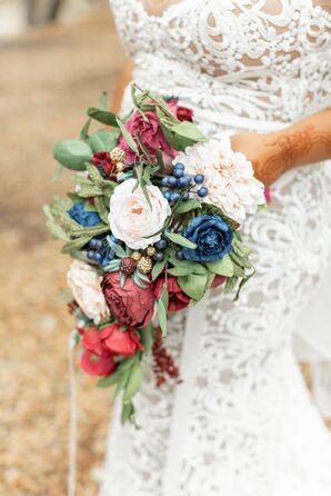 Bouquet with Faux Flowers for Wedding at Riverbed Farms in Anaheim, California