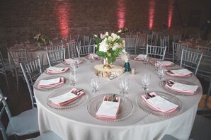 Pink, White Reception Linens