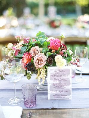Purple and White Watercolor Menu Cards