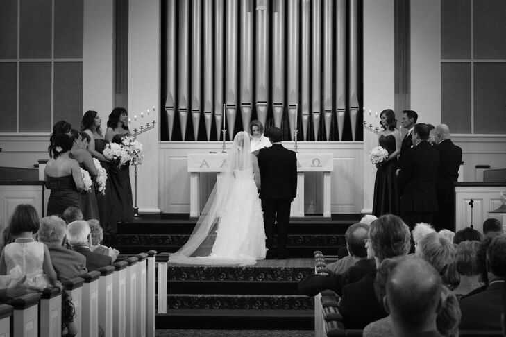 Bride and Groom Facing Ceremonial Altar