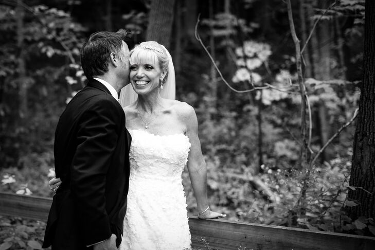 Groom Kissing Bride on Cheek