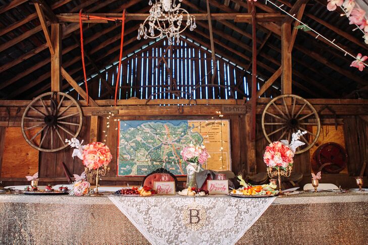 Burlap and Lace Sweetheart Table