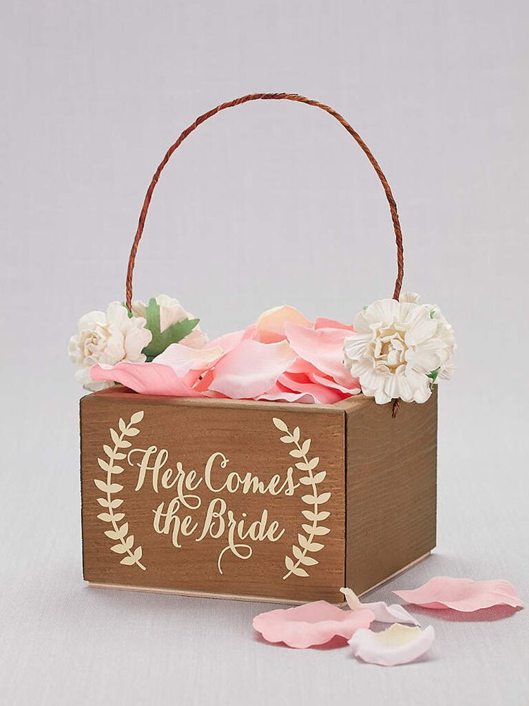 wooden flower girl basket