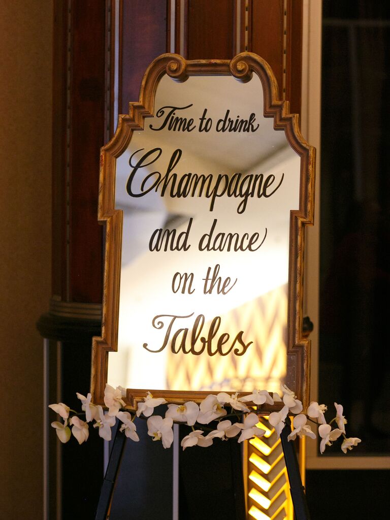 Wedding mirror signs - cheeky wedding mirror sign