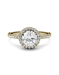 Forever One Moissanite Glamorous Round Cut Engagement Ring