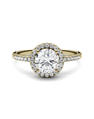 Forever One Moissanite Glamorous Round Cut Engagement Ring