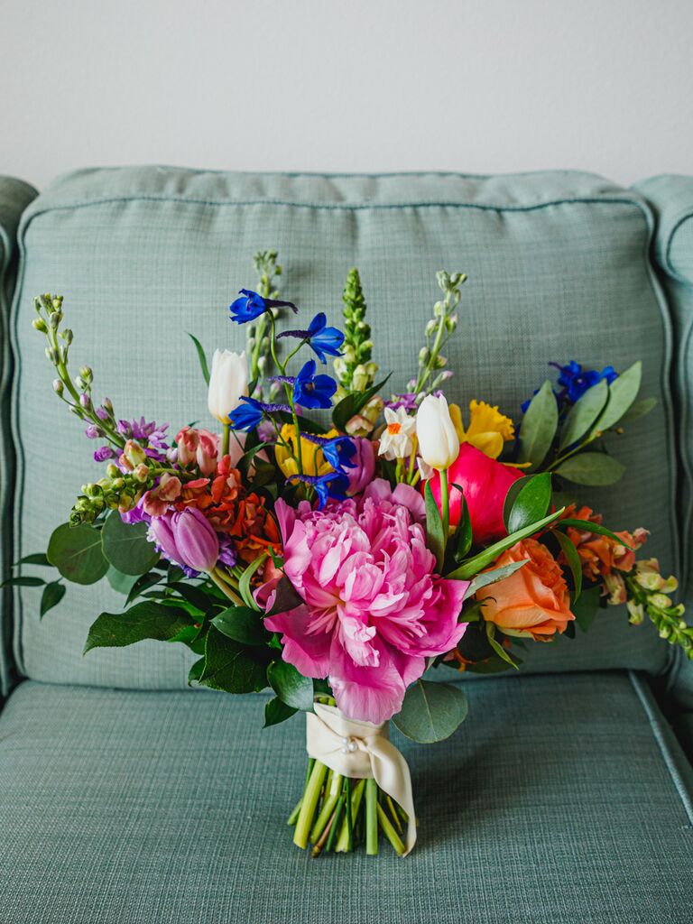 rainbow wedding ideas bouquet