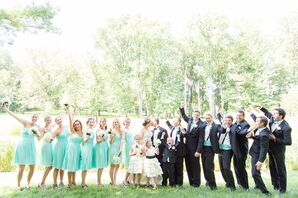 Turquoise Bridesmaid Dresses and Groomsmen Attire