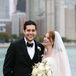“I feel most like myself with my hair down, so I opted to wear loose curls with a few pieces pulled off my face to anchor the veil,” Jordan says. The bride wanted a classic look for her makeup, complete with a bold red lip. “I decided to rock one, and I’m so glad I did.”