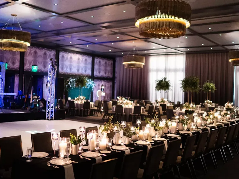 Ballroom Reception at the Hotel Van Zandt wedding venue in Austin, Texas
