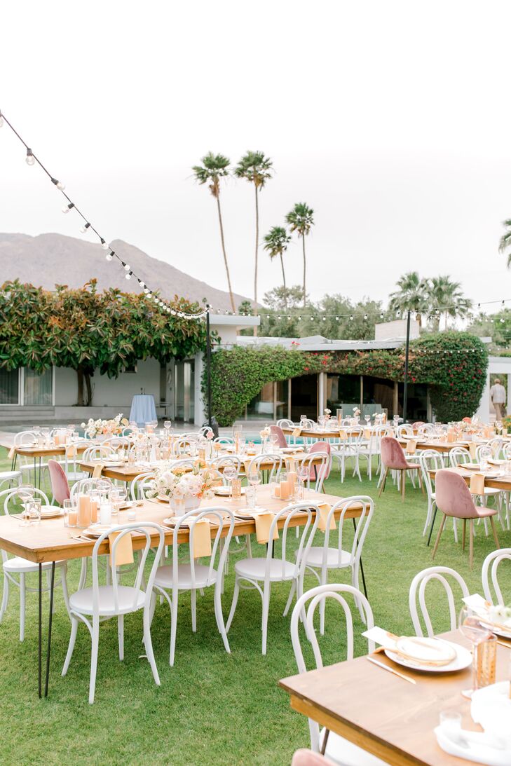 Whimsical Outdoor Reception at The Frederick Loewe Estate in Palm Springs, California