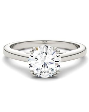 Forever One Moissanite Classic Round Cut Engagement Ring