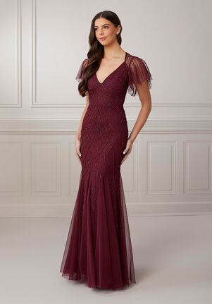 Adrianna Papell Platinum 40424 V-Neck Bridesmaid Dress