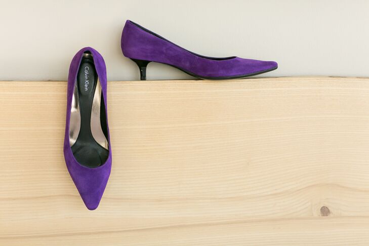 Purple Suede Calvin Klein Wedding Heels