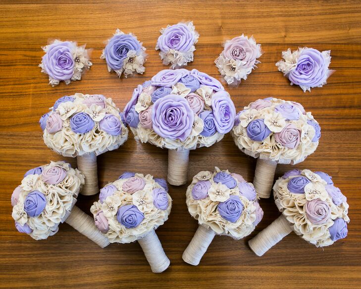 Lavender Fabric Flower Bouquet
