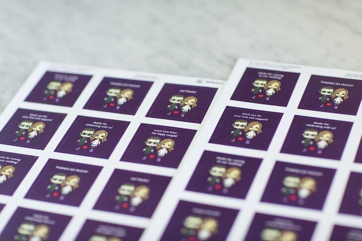Custom Illustration Newlywed Stickers