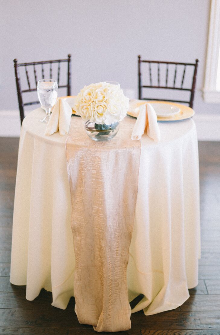 Ivory and Champagne Sweetheart’s Table