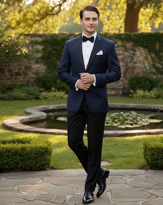 BLACKTIE VERMONT Midnight Blue Wedding Tuxedo Blue Tuxedo - 2