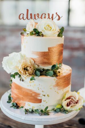 Cake With Copper Brushstrokes