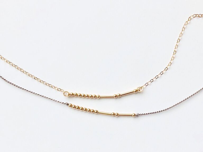Morse code sister bracelet bridesmaid gift idea