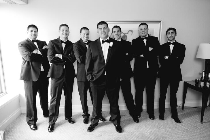 Black and White Groom and Groomsmen Photo