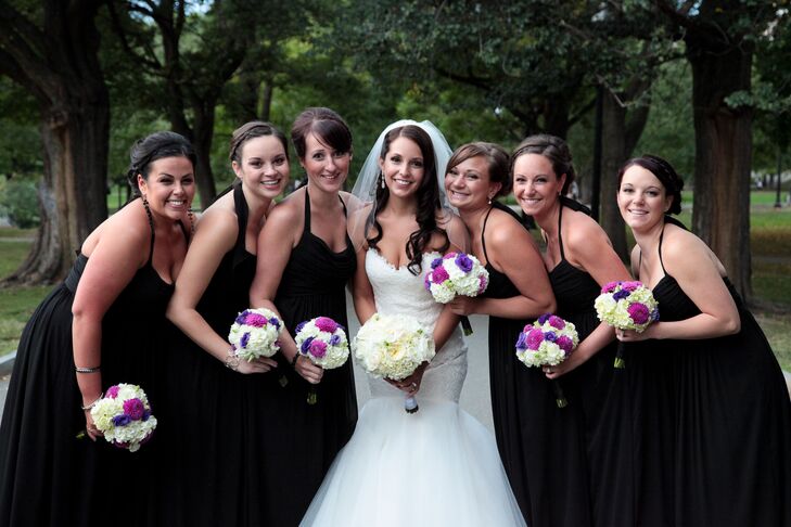Brides and Bridesmaids Outdoors Photo