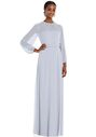 Dessy Group Strapless Chiffon Maxi Dress with Puff Sleeve Blouson Overlay - 3098 Bridesmaid Dress - thumbnail - 1