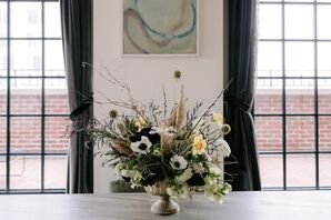 Low Centerpiece With Branches and Anemones