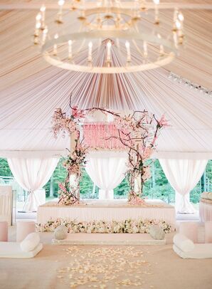 Ceremony With Cherry Blossoms for Sikh Wedding in Fairfax Station, Virginia