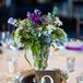 Centerpieces with Wildflowers and Wood Block Table Numbers