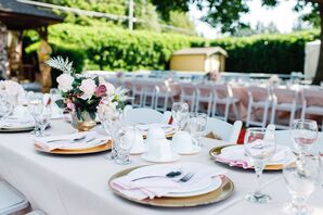 Simple Pink-and-White Tablescape at Peace Arch International Park in Blaine, Washington