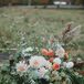 Textured Plants, Dahlias and Maroon Scabiosa Floral Arrangements