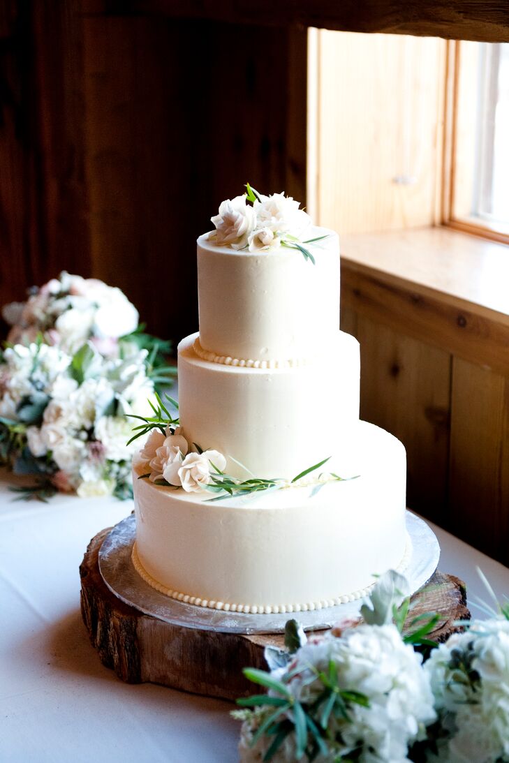 Traditional Ivory Buttercream Wedding Cake