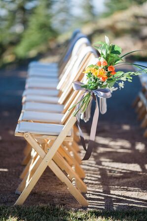 Coral Rose and Daisy Aisle Decor