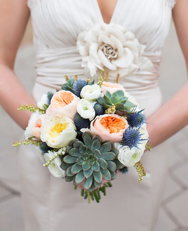 Thistle and Succulent Bridal Bouquet |<img class=